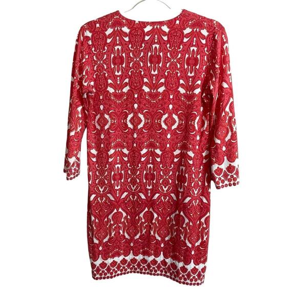Coolibar UPF 50+ Dress –‎ Women's Size S – Pink Red White Paisley – 3/4 Sleeve - Picture 5 of 6